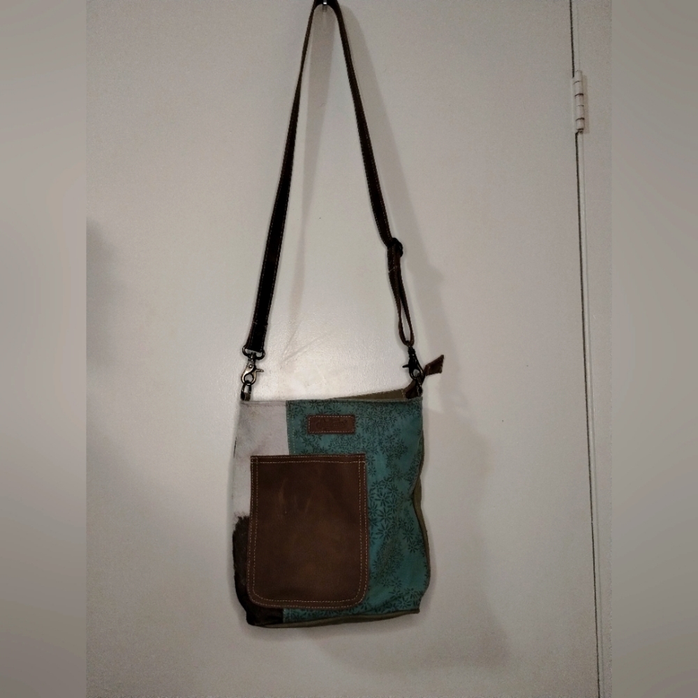 Sixtease Hairon‎ Leather Canvas Shoulder Bag